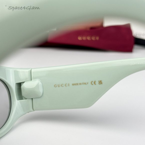 BRAND NEW Gucci GG1544S 003 Green Grey Unisex Oval Sunglasses GG 1544S - Picture 8 of 8